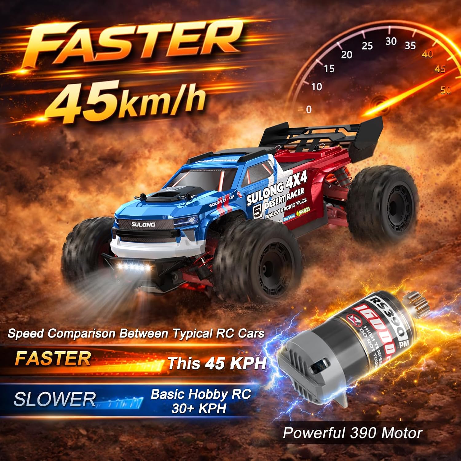 Detalle de Tigora 4WD RC truck, 45 KPH