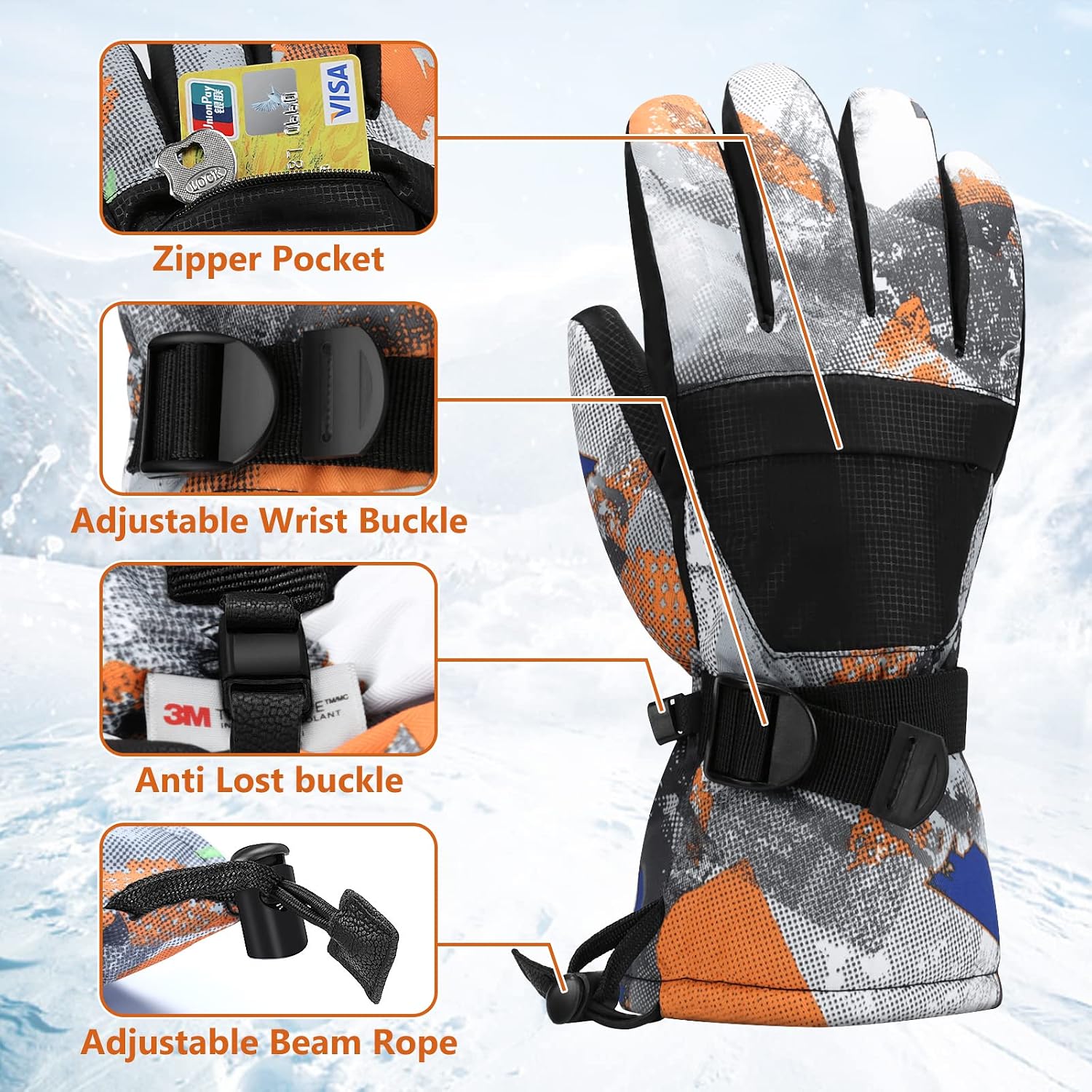 Thumbnail 4 de Ski Gloves Warmest Waterproof Breathable — Unisex