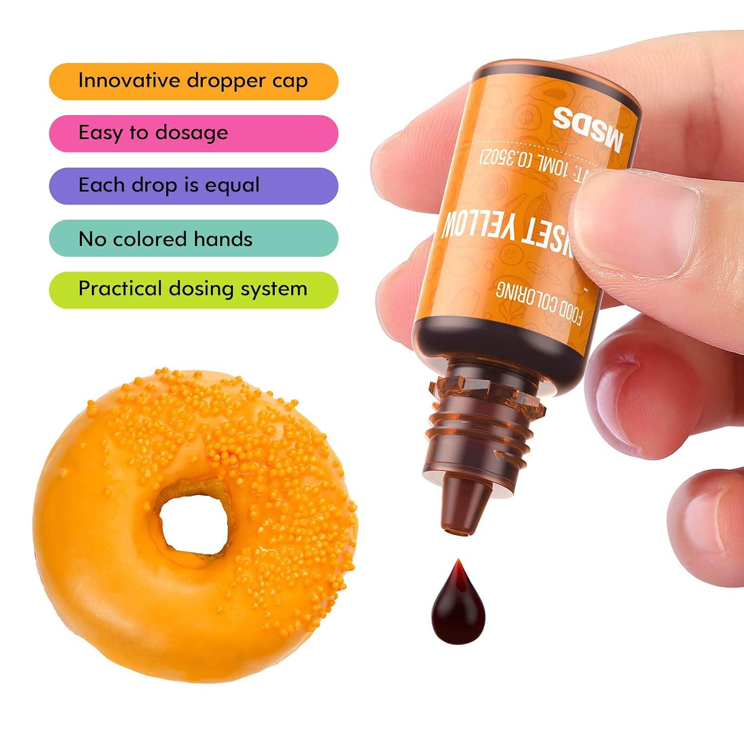 Detalle de Cherrysea 12-Color Liquid Food Coloring Set, 0.35 fl oz Bottles