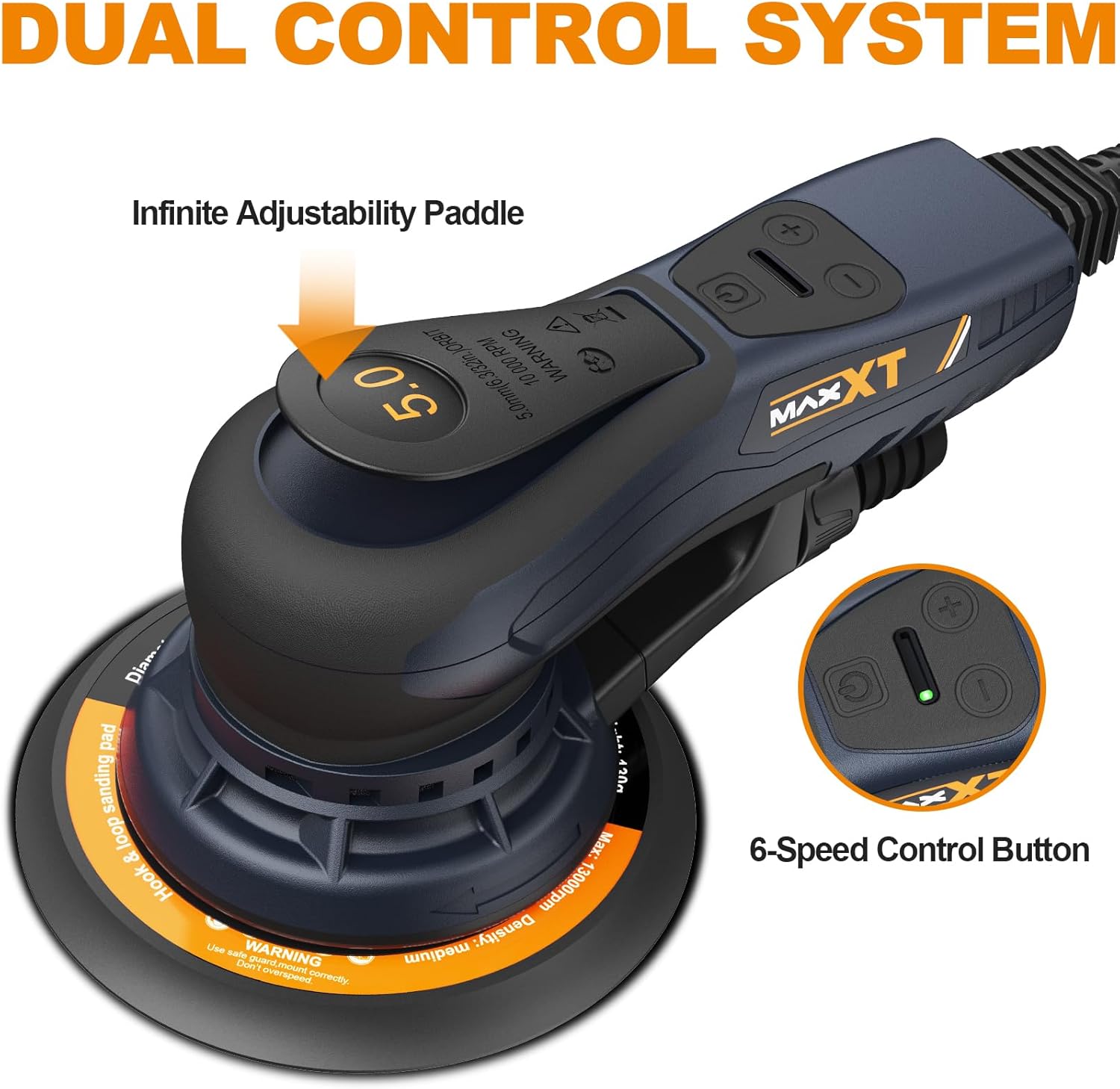 Thumbnail 1 de Ponceuse orbitale MAXXT MAXXT 5,0 mm brushless avec plateaux doubles 150/125 mm, moteur EC 350 W