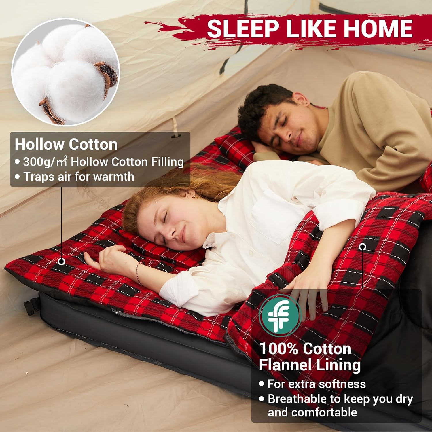 Thumbnail 5 de KingCamp Double sleeping bag 86.6 x 59 in