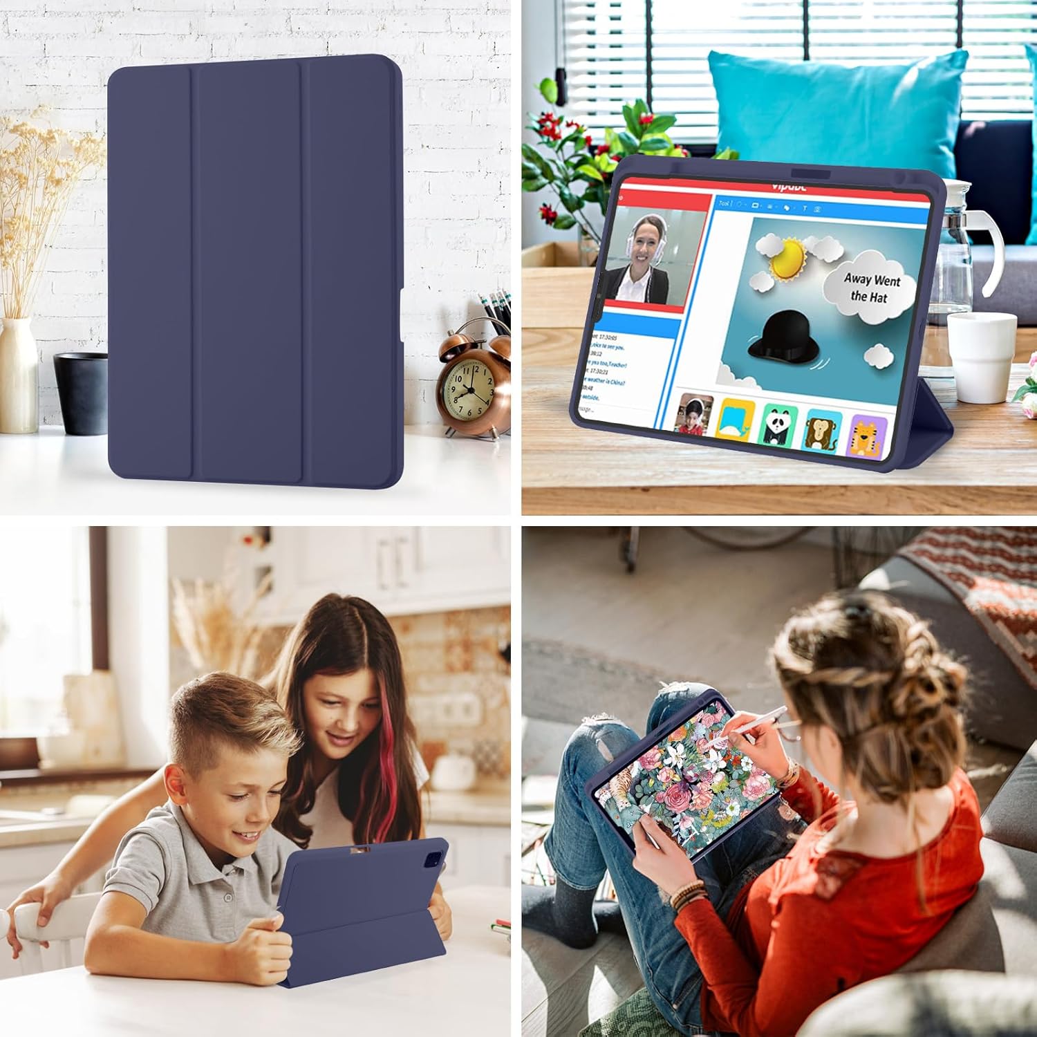 Thumbnail 5 de Palkitsee Hülle für iPad Pro 11 Zoll (1.–4. Gen, 2022/2021/2020/2018) mit Stifthalter, Schlaf/Wake & Dunkelblau