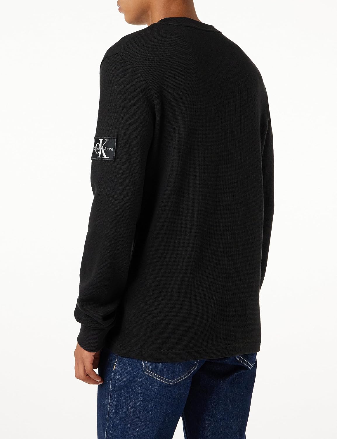 Detalle 1 de Calvin Klein Jeans Maglietta Maniche Lunghe Uomo Badge Waffle LS Tee Basic