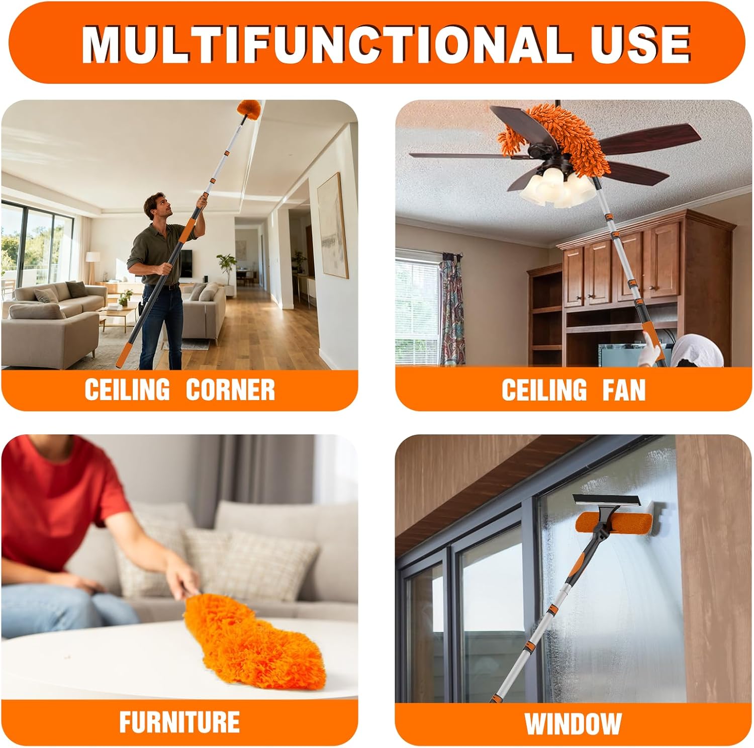Detalle de SISUPASSIE 20FT Reach High Ceiling Duster Kit