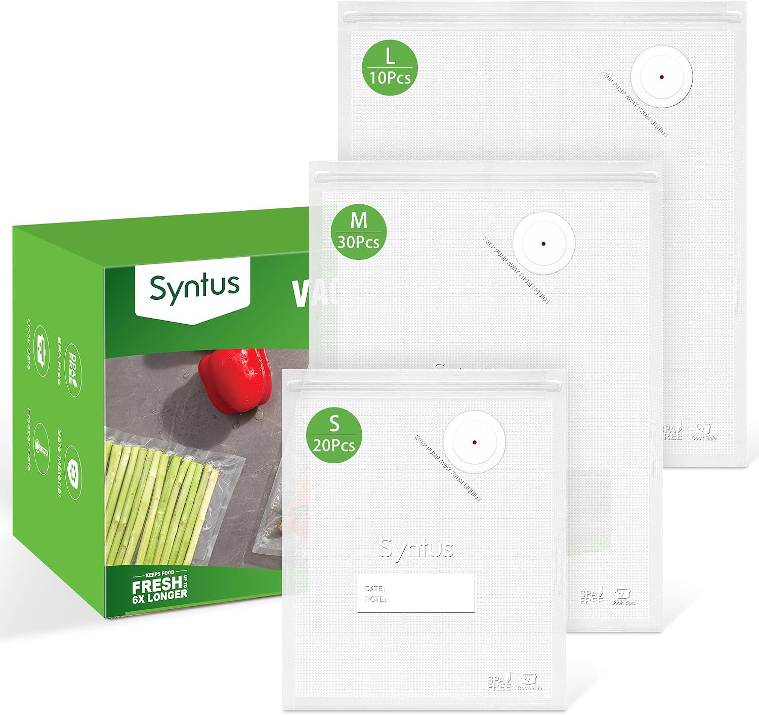 Detalle de Syntus Vacuum Sealer Bags 60 pcs ๐ฑ
