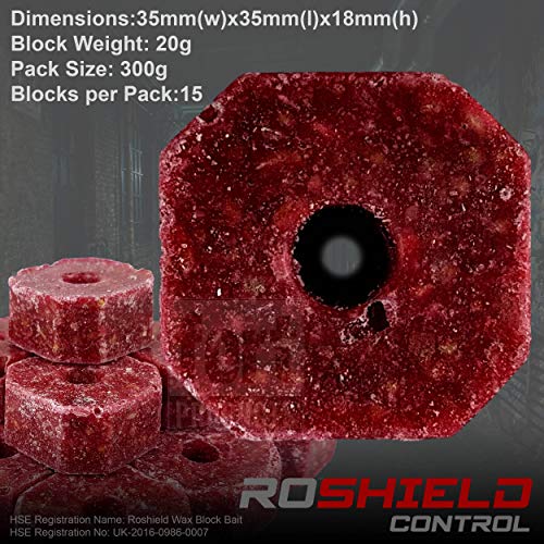 Detalle de ROSHIELD Rat/Mouse Poisoning Blocks (300g) – Fast-Acting Indoor & Outdoor Rodent Killer