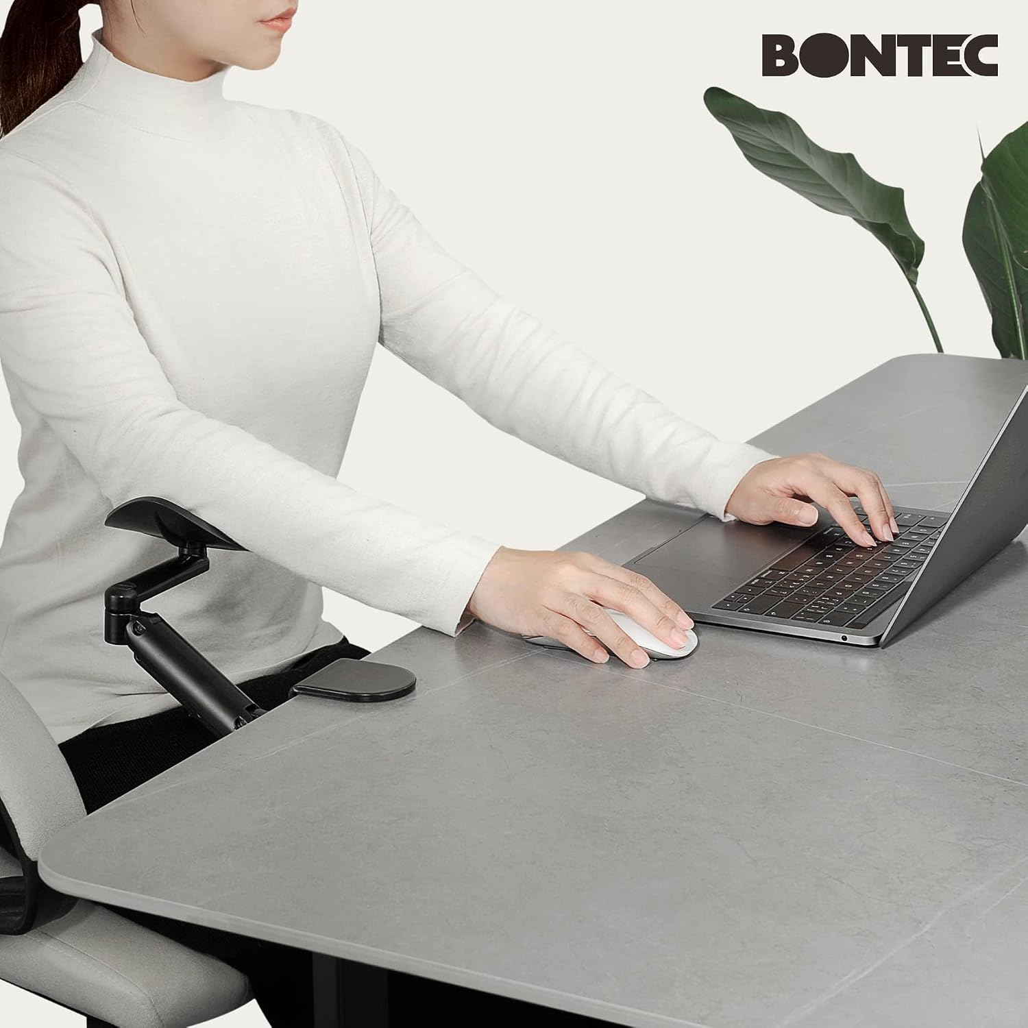 Thumbnail 6 de BONTEC Ergonomic Arm Rest Support Extender, aluminium bureauarmsteun met draaibare polssteun