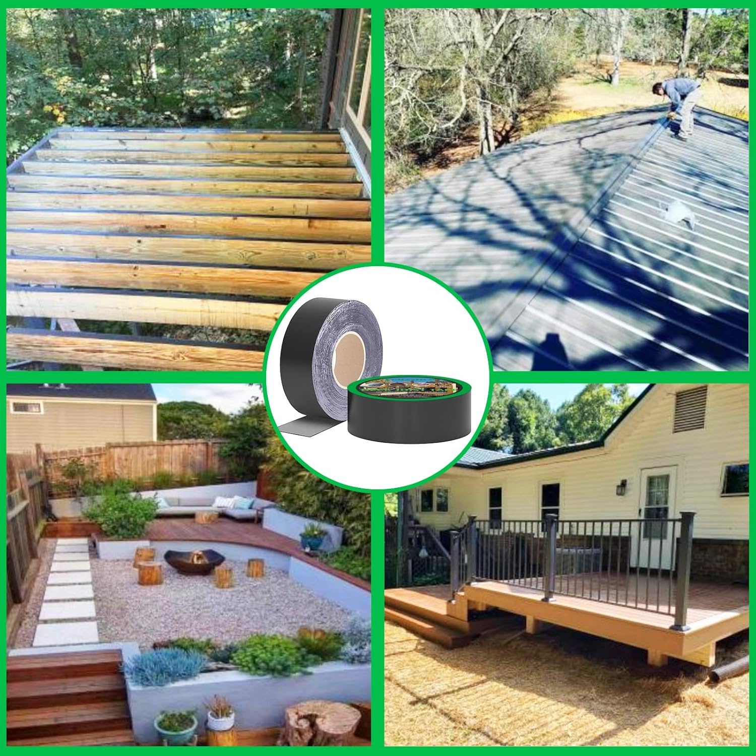 Thumbnail 5 de Felizshop Joist Tape for Decking (2" x 50') Butyl Waterproof Sealant Tape, Self-Adhesive Flashing Tape (8 Rolls) — Black