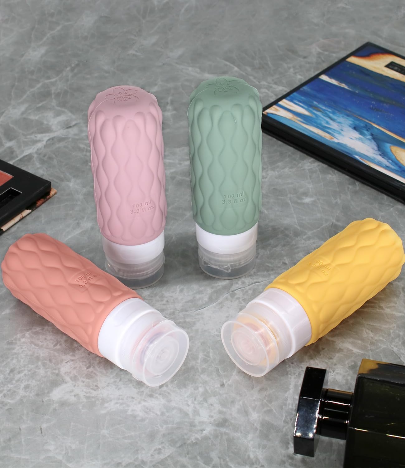 Thumbnail 6 de Lericttor 100ml Silicone Travel Bottles for Toiletries – 4-Pack with Clear Wash Bag