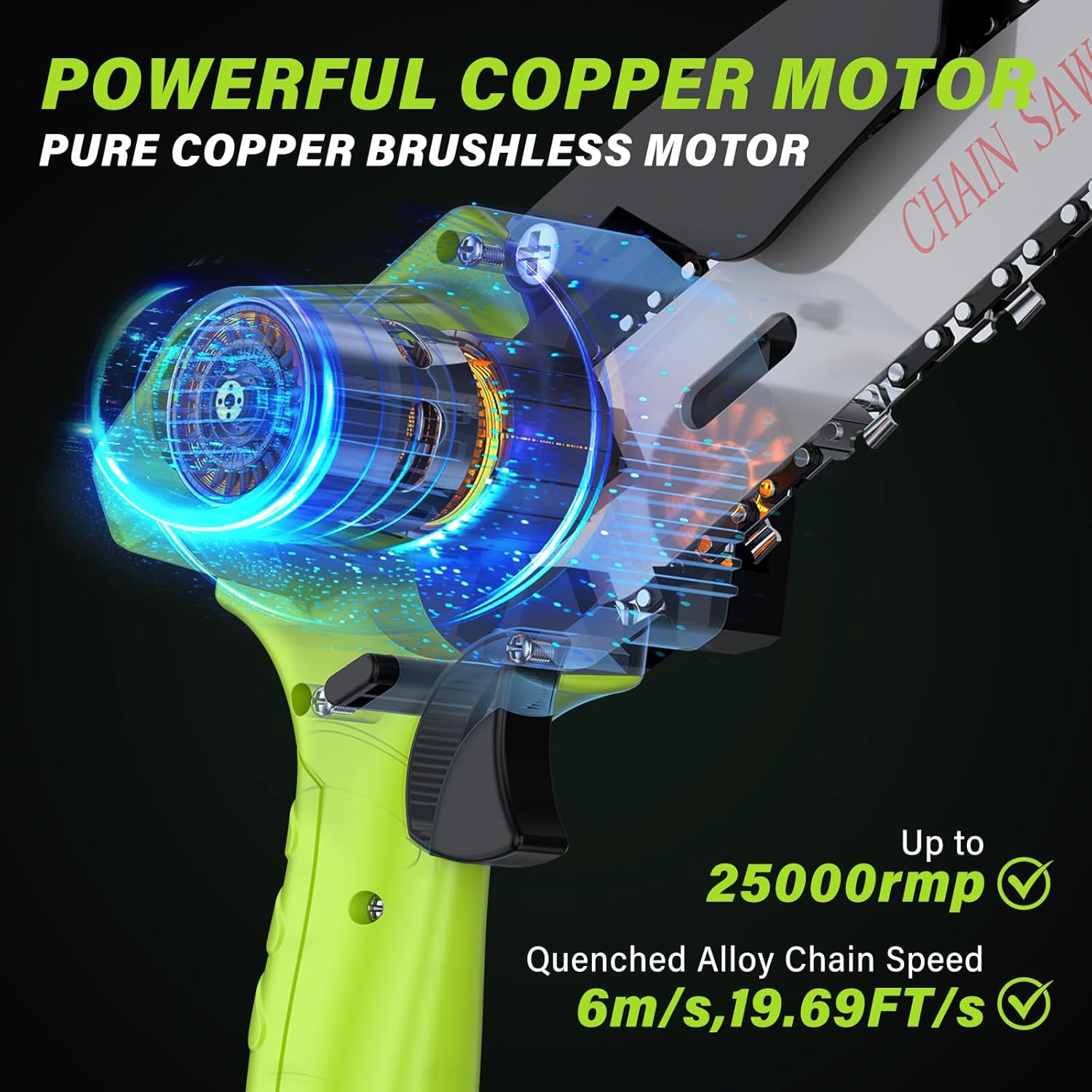 Thumbnail 3 de Cordless Pole Saw 12.47Ft: 2-in-1 Long Reach Saw & Handheld Chainsaw (6'')