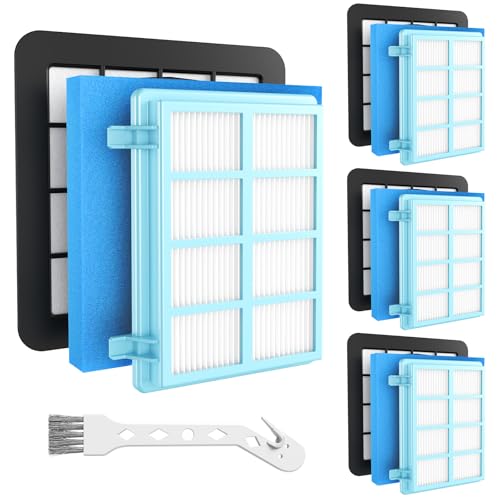 Detalle de 4 Stück Staubsauger Filter Ersatz für Philips PowerPro Reihe – kompatibel mit FC933x, FC8010/01, FC955x | VILLAPOOL