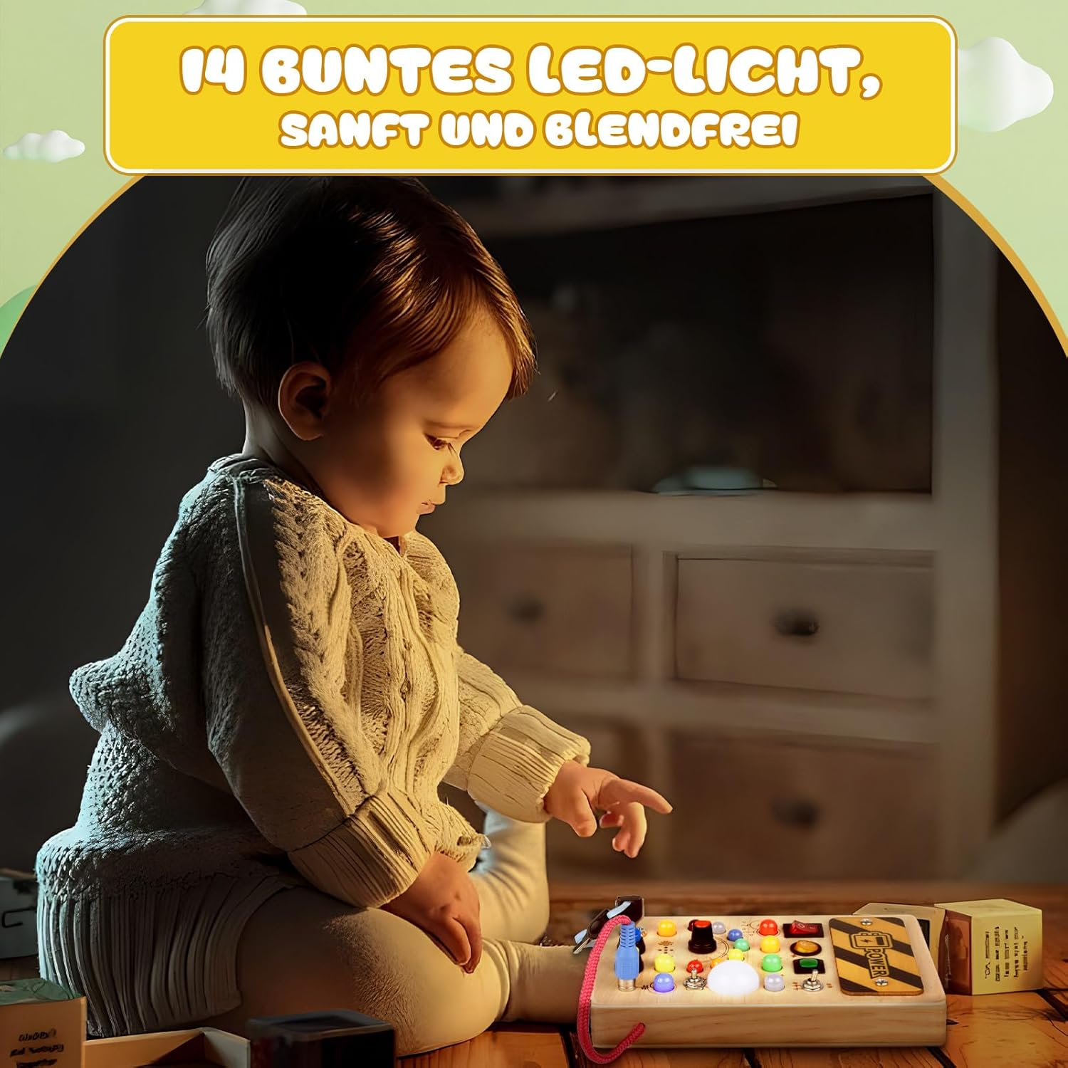 Thumbnail 4 de YIKANWEN Montessori Busy Board – Holz Lernbrett ab 1 Jahr