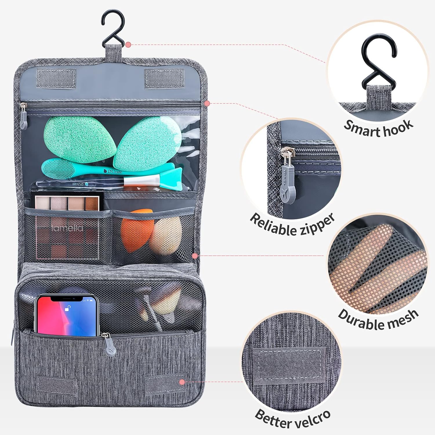 Detalle de DUcare Hanging Toiletry Bag, Grey