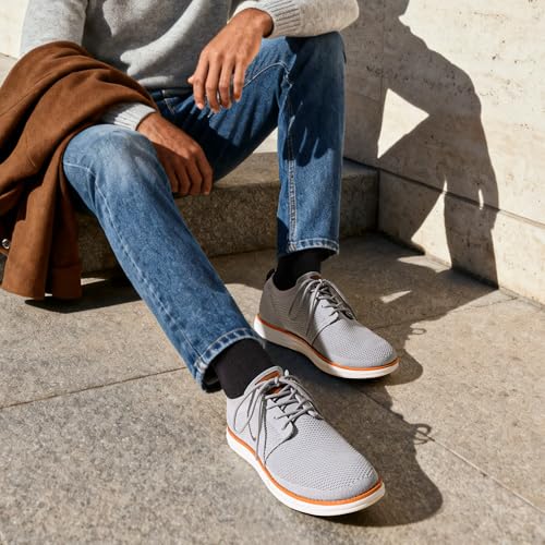 Thumbnail 2 de Bruno Marc Zapatos de Cordones Transpirables Oxford Clásico para Hombre Gris, Talla 43