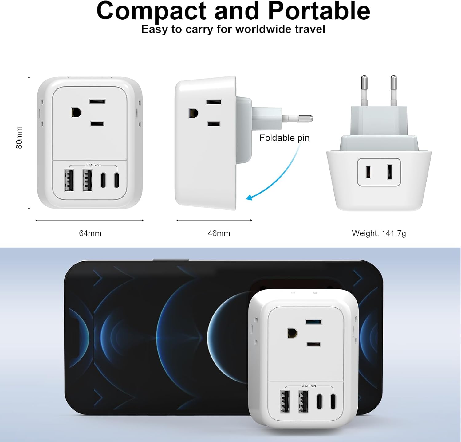 Detalle de VYLEE European travel adapter, Type C