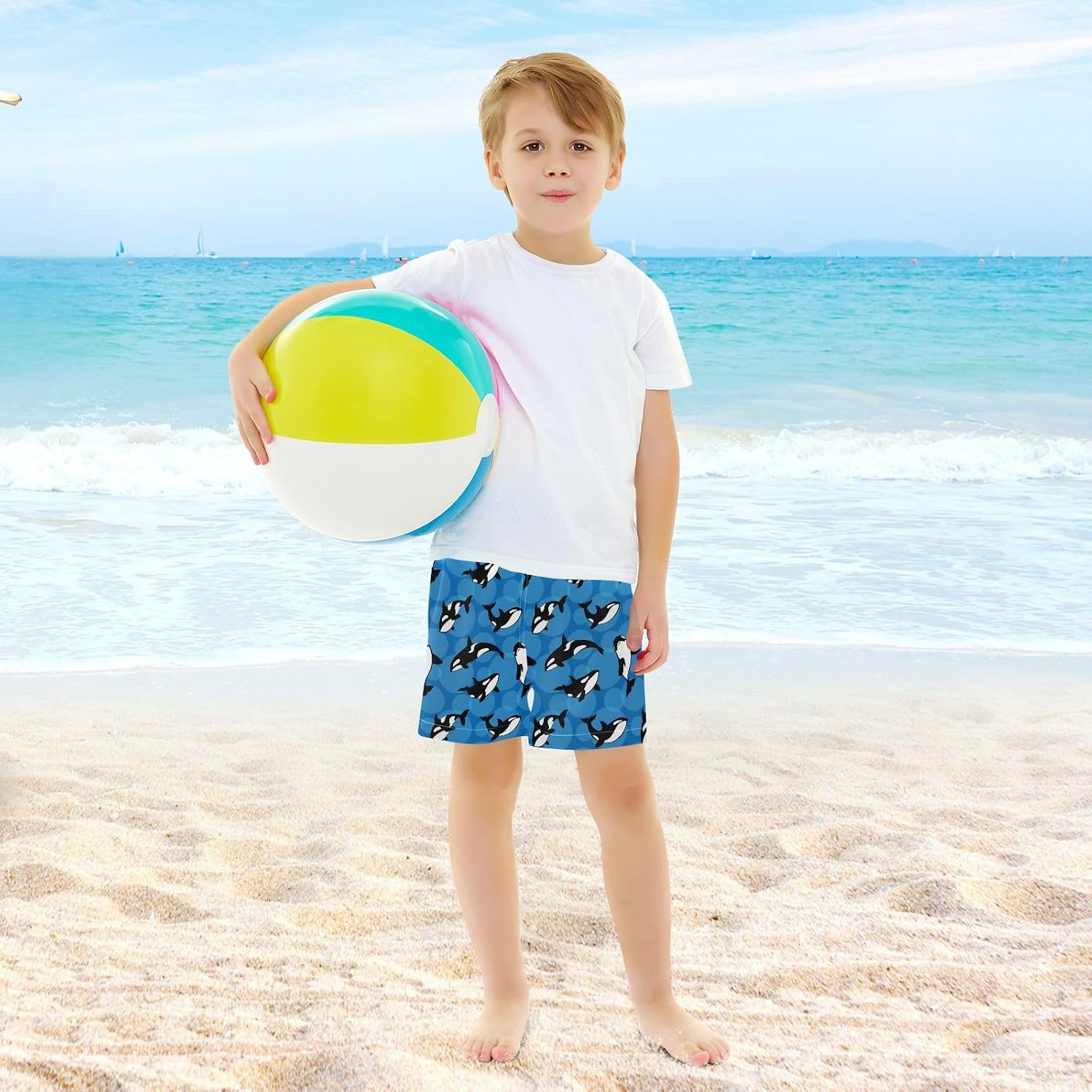 Detalle de JHKKU Boys' Polyester-Spandex Swim Trunks