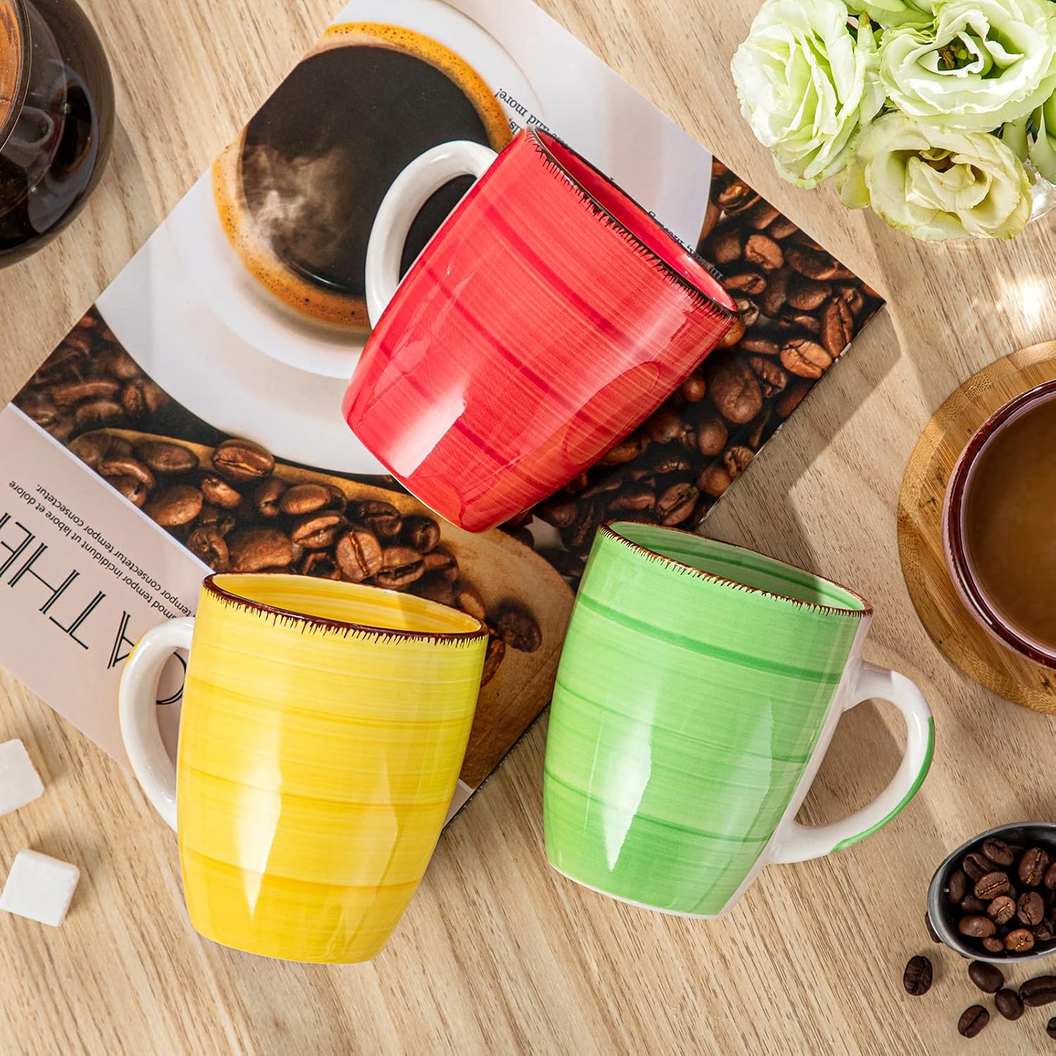 Detalle de Vancasso ceramic coffee mugs, 12 oz