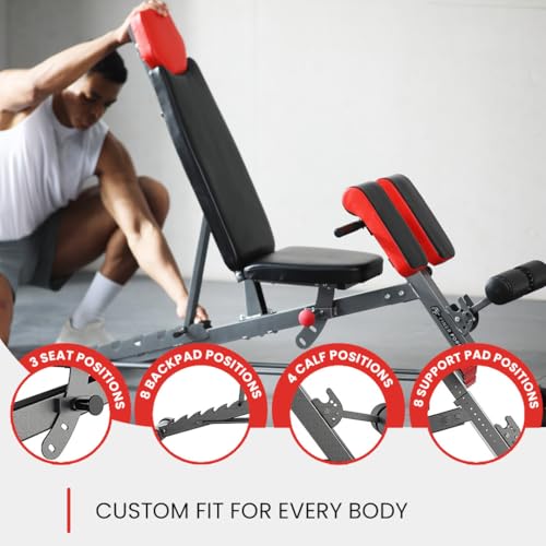 Detalle de FF Finer Form Multi-Functional Adjustable FID Weight Bench and Roman Chair