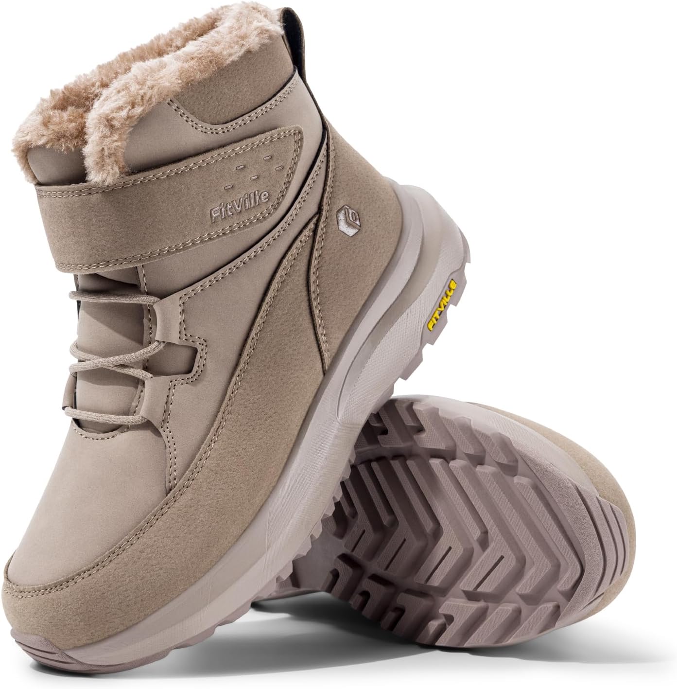 Thumbnail 6 de FitVille Damen Winterstiefel Extra Weit – Gefütterte Kurzschaft-Stiefel mit Klettverschluss