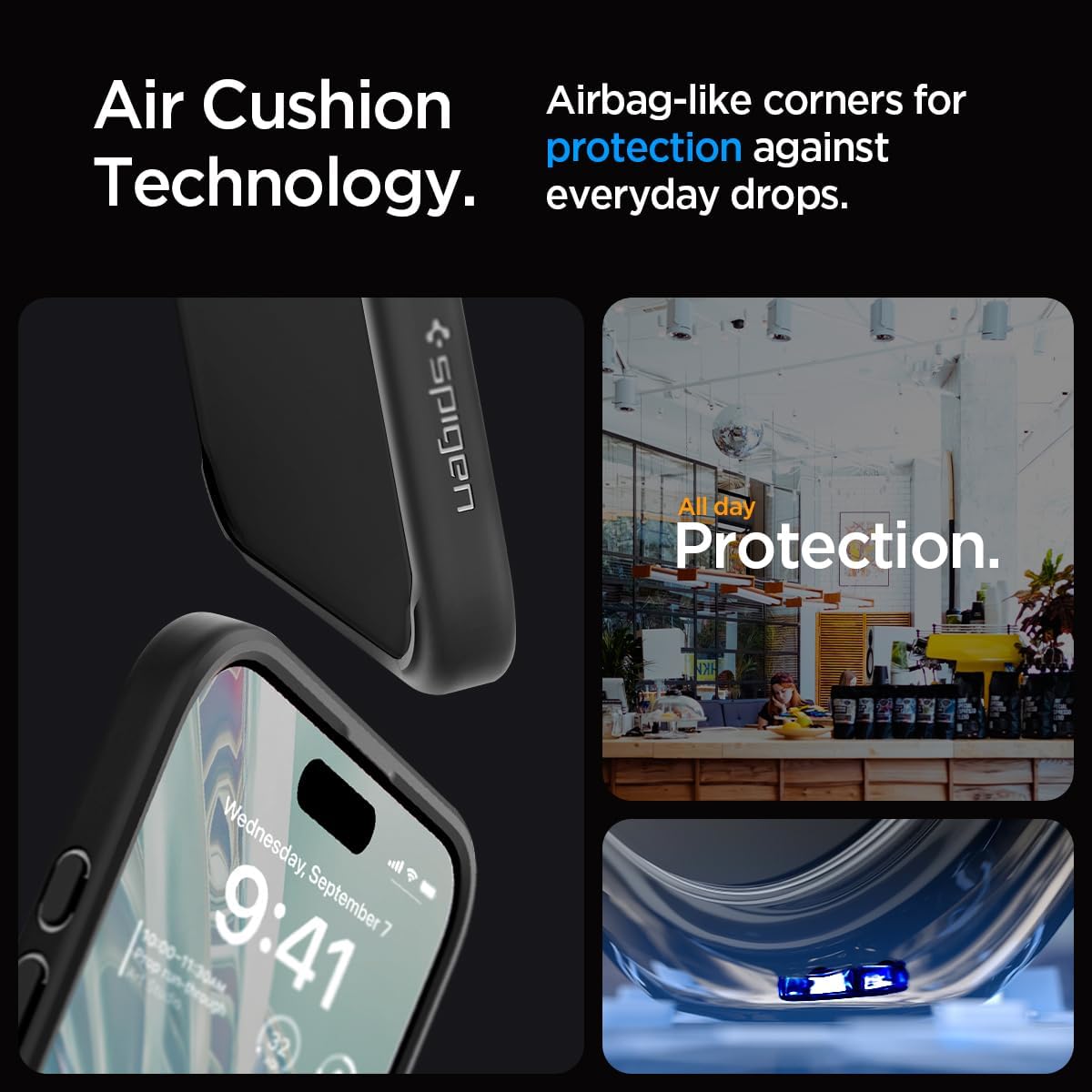 Detalle de Spigen Coque iPhone 15 Pro Max Ultra Hybrid Frost noire translucide anti-empreintes