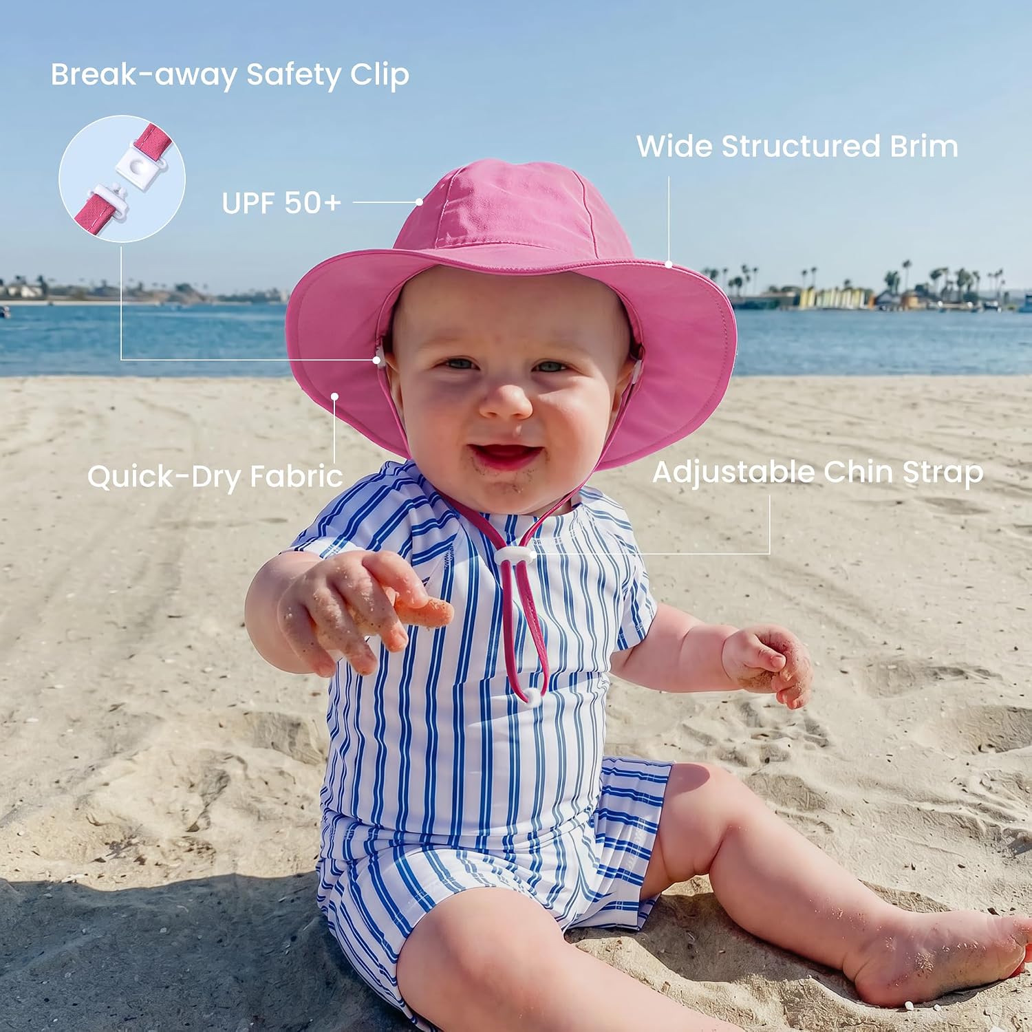 Thumbnail 2 de HECCEI Baby Sun Hat DryShade: UPF 50+ Toddler Sun Protection, Foldable Whale Design