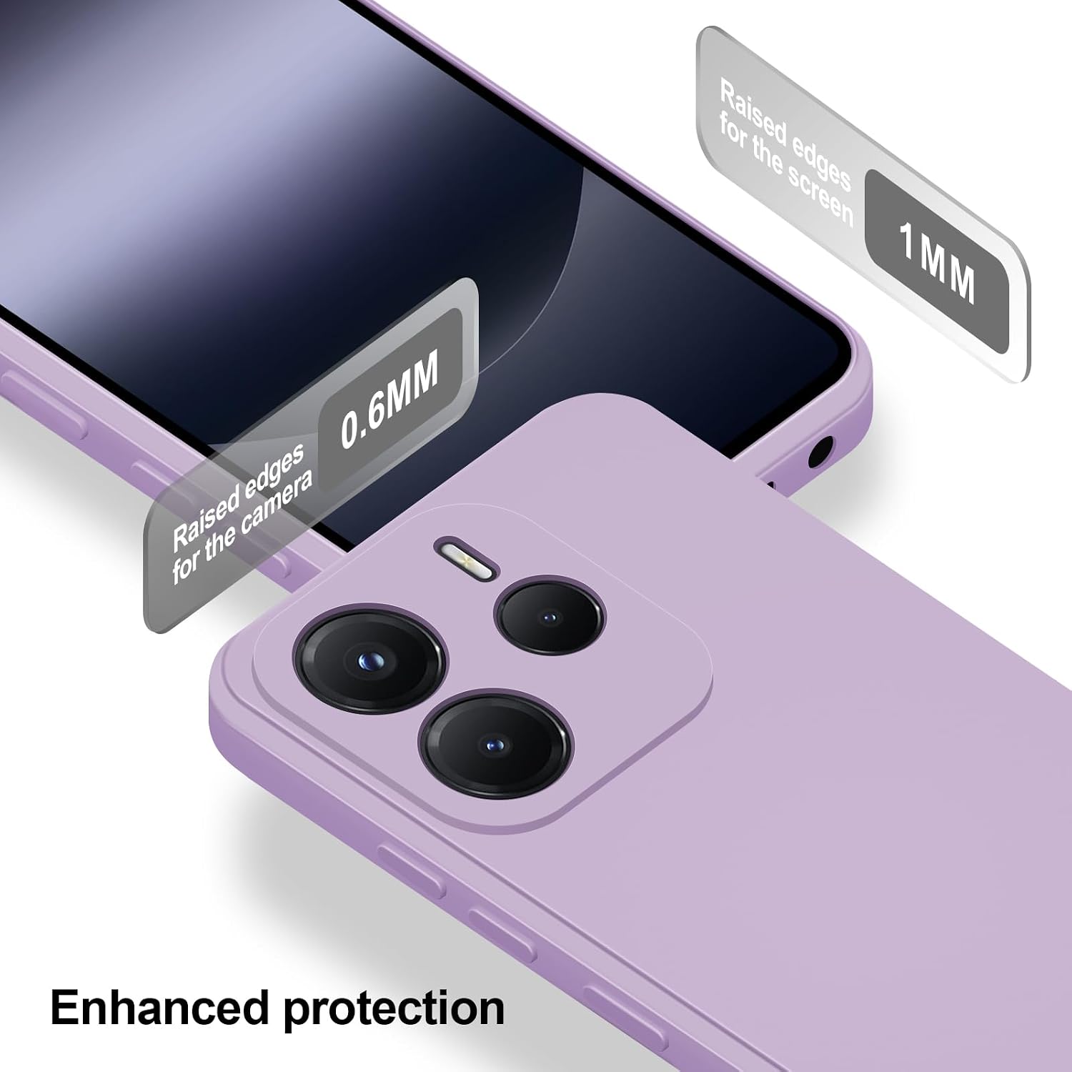 Thumbnail 5 de Btstring Hülle für Xiaomi Redmi Note 14 5G – Hochwertiges Seidenweiches Silikoncase (Helles Lila)