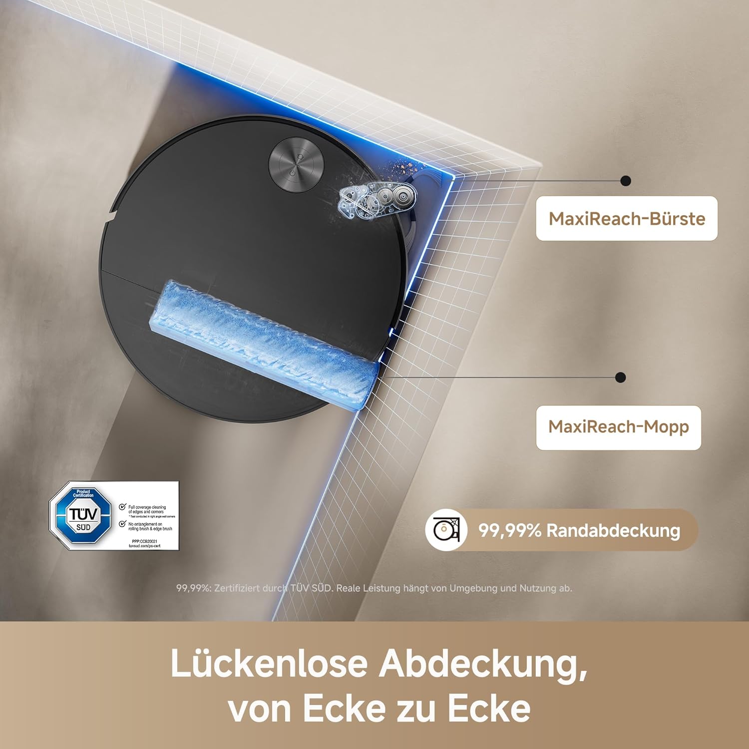 Thumbnail 5 de Mova S70 Roller: Saug- und Wischroboter mit Frischwasser-Wischen, 28.000 Pa, Hindernisvermeidung per dToF+Linienlaser