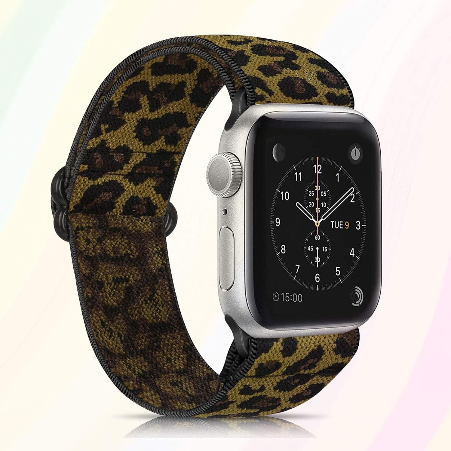 Detalle de Ecogbd Elastic Replacement Strap for Apple Watch (38–49mm): Soft Fabric Nylon, Flexible One‑Size Fit