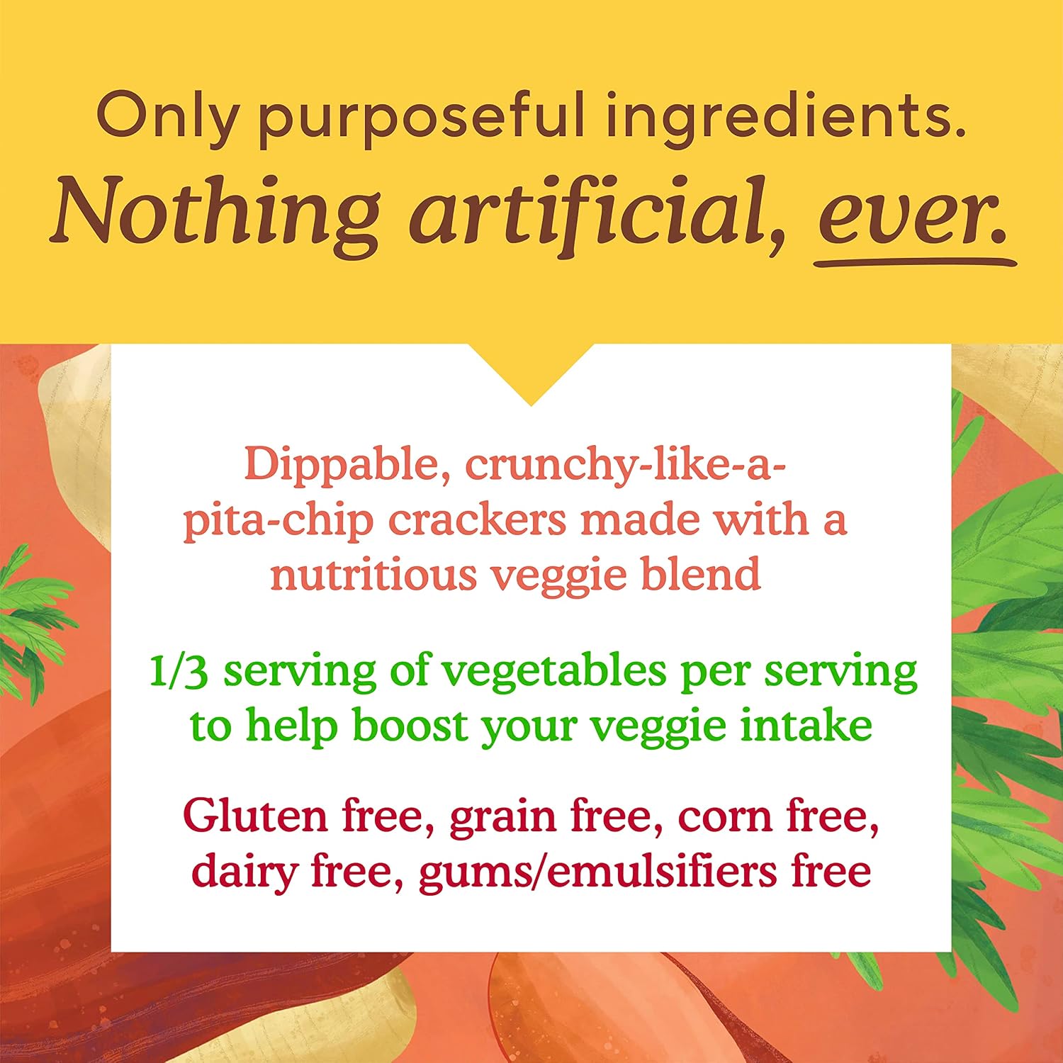 Detalle de Simple Mills Veggie Pita Crackers with Himalayan Salt, Gluten-Free and Vegan