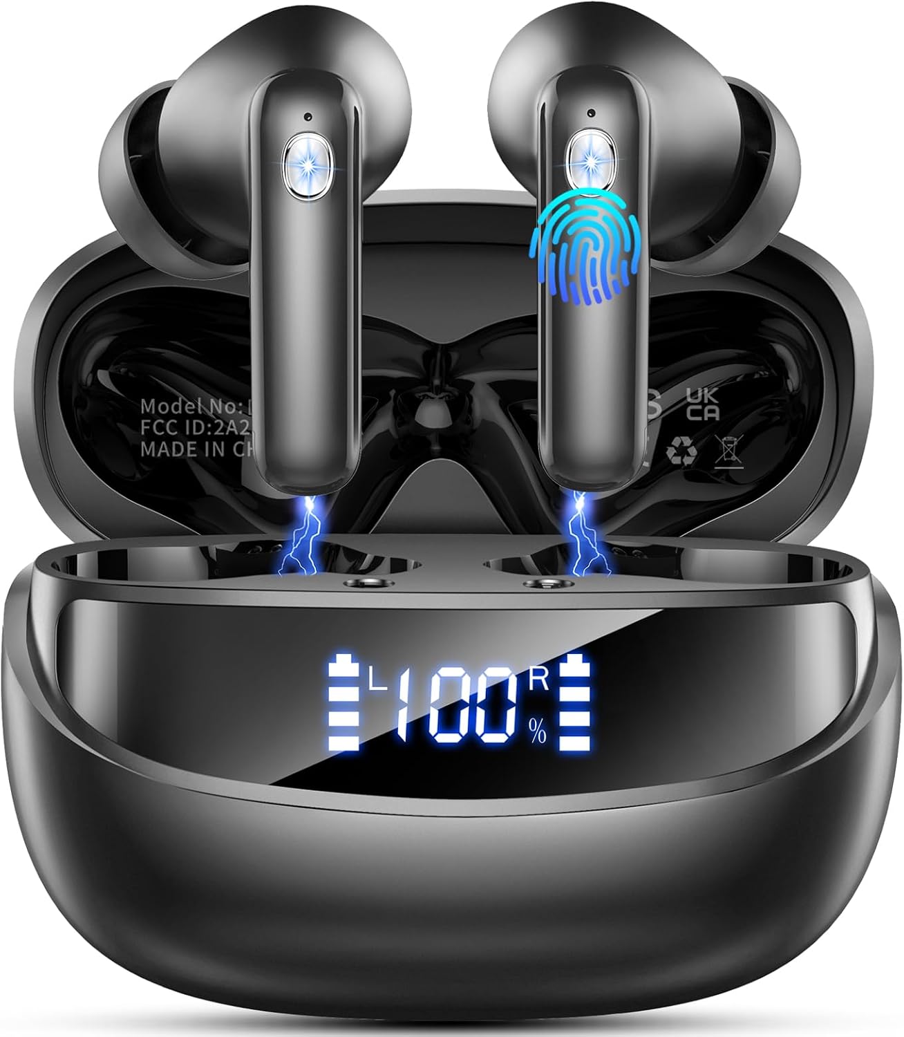 Detalle de Nuovo Cuffie Bluetooth 5.4: Auricolari in Ear Hi‑Fi con ENC, Display LED e IPX7