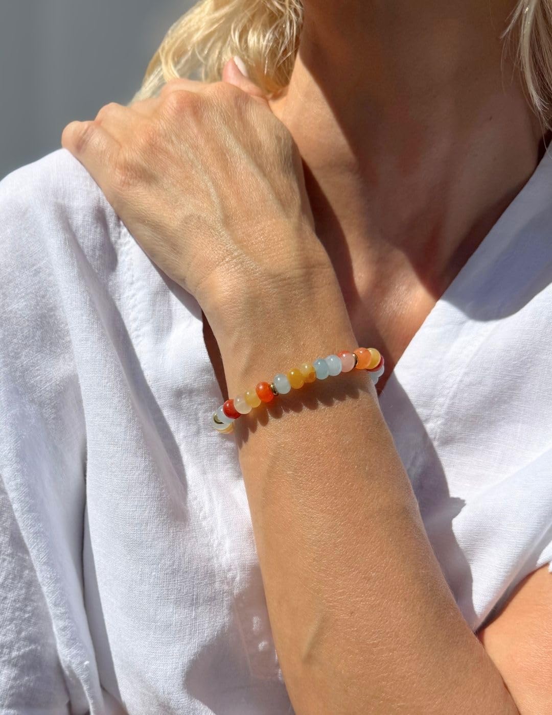 Thumbnail 1 de happymaker Perlenarmband bunt – echtes Edelstein-Set, handgefertigt in Deutschland