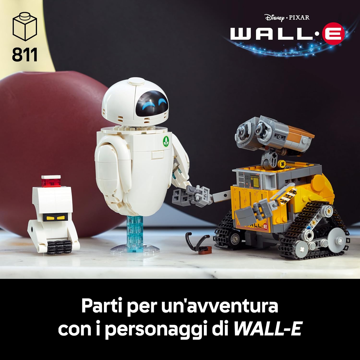Detalle 2 de LEGO Disney Pixar WALL-E e EVE – Kit di Modellismo per Adulti da Esposizione (43279)