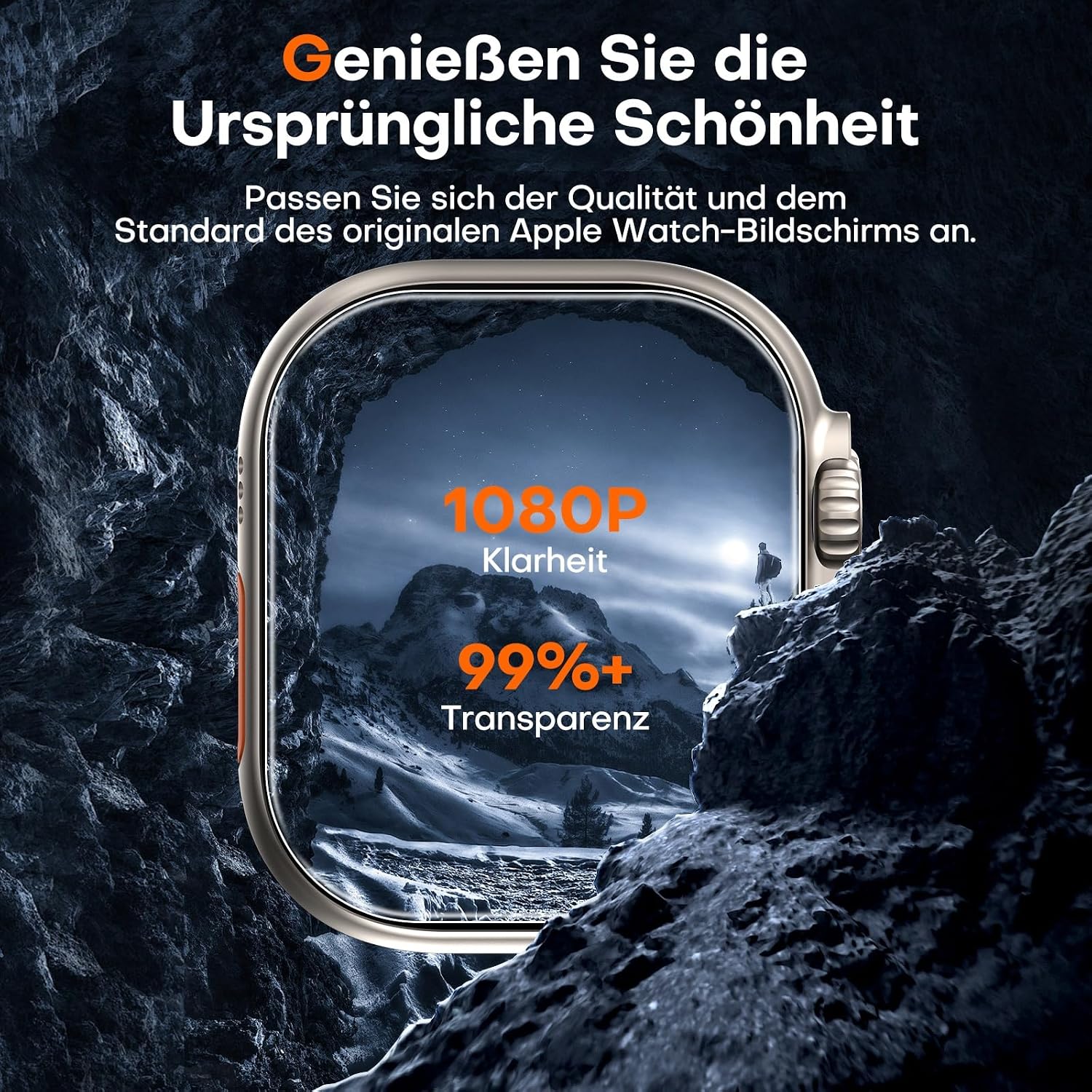 Thumbnail 5 de TAURI 3 in 1 Panzerglas 49mm für Apple Watch Ultra 3/2/1