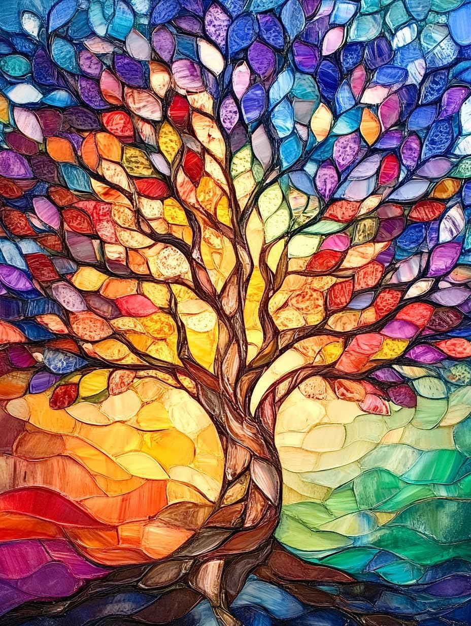 jieyisier Diamond Painting Erwachsenen-Set „Baum des Lebens“ (12x16 Zoll) – Full Drill mit runden Diamanten