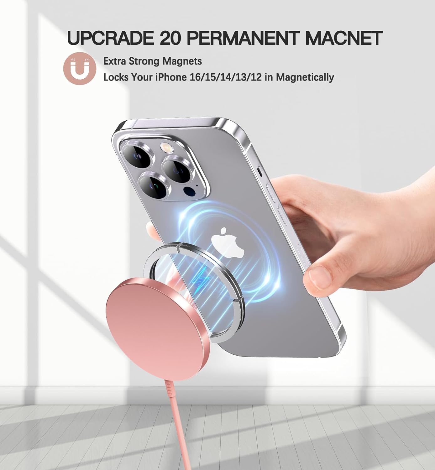 Detalle 2 de OANDYS MagSafe Charger 2 Pack — 15W Fast Magnetic Wireless Charger for iPhone 17/16/15/14/13/12 Series & AirPods