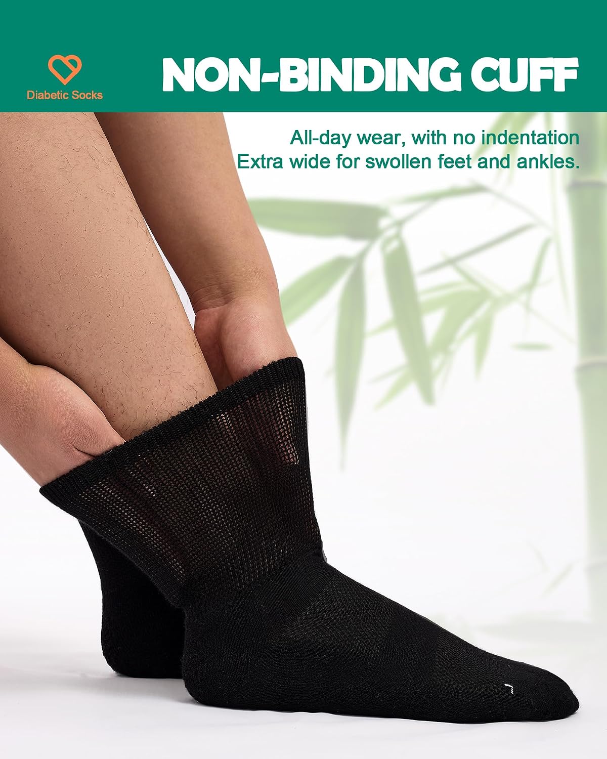 Detalle de Bamboo diabetic socks 3 pairs for men