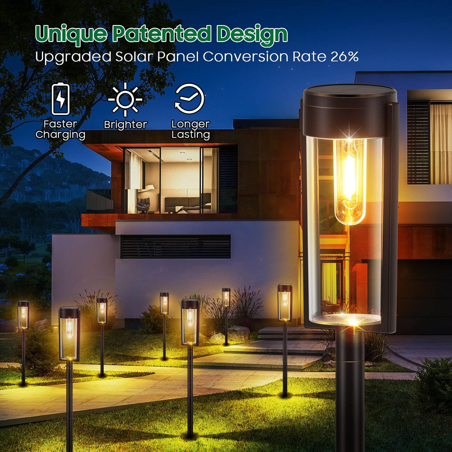 Detalle de LETMY 4 Pack solar garden lights