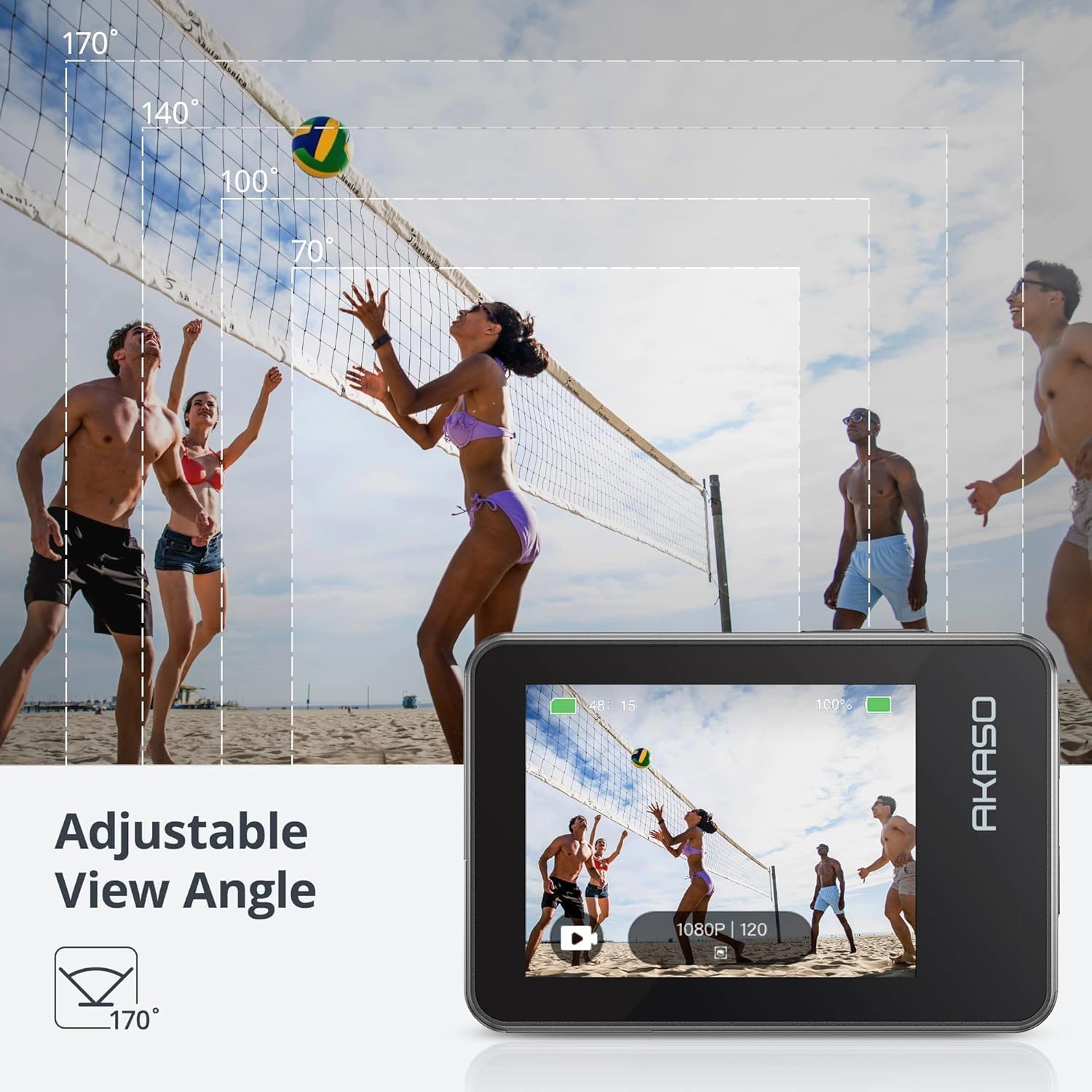 Detalle de AKASO Brave 7 : caméra sport 4K 30 i/s étanche IPX8 avec double écran tactile et stabilisation EIS 2.0