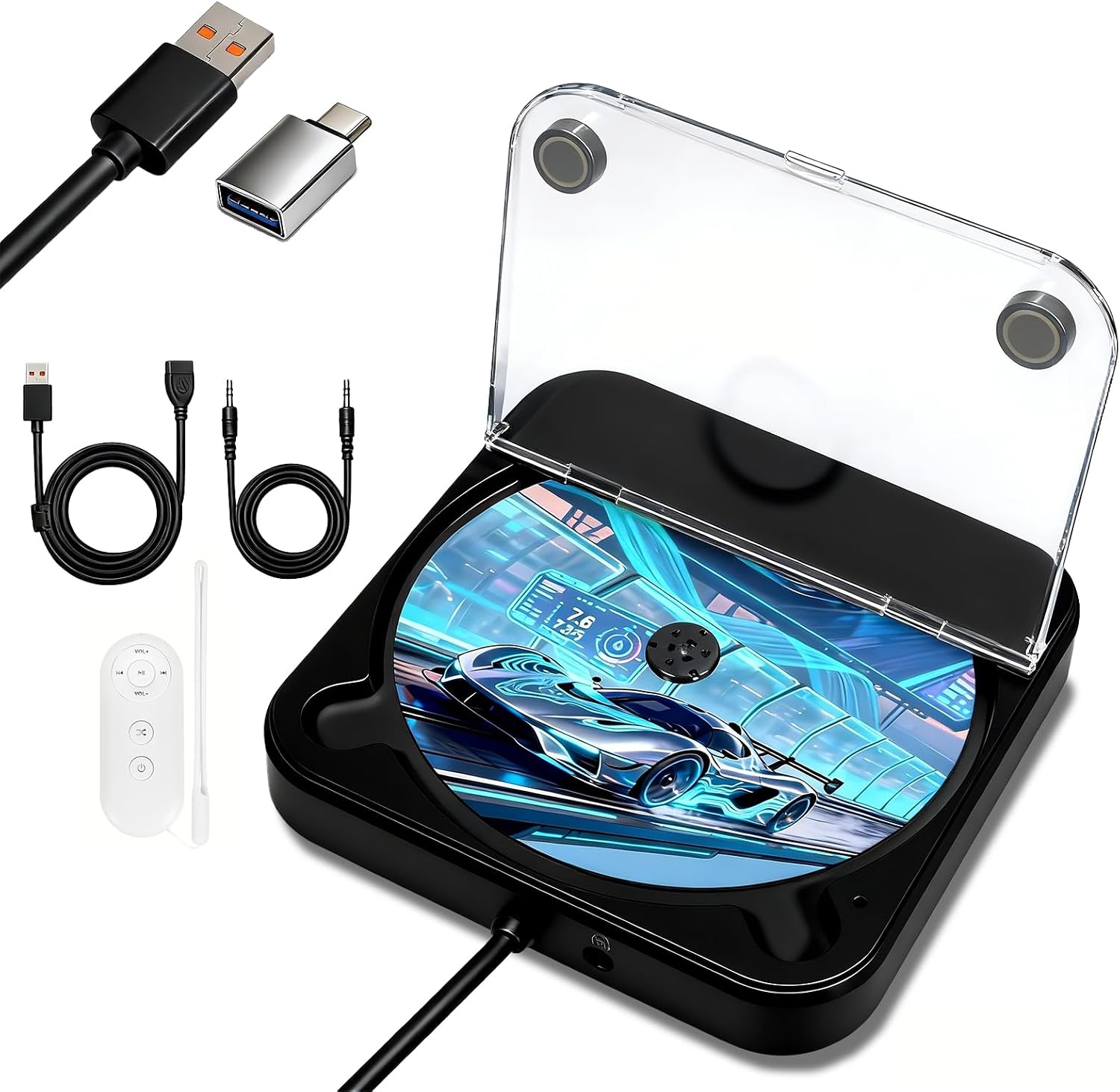 Detalle de Canareen 606 externe cd-speler voor auto met USB en AUX