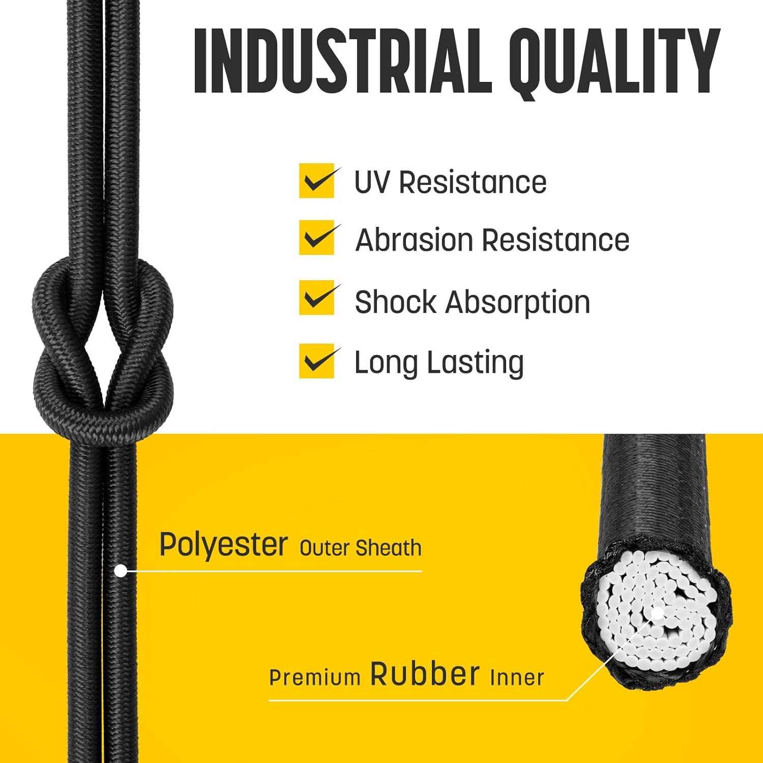 Thumbnail 3 de Kamu Synber 5mm x 5m Bungee Cord: Durable Elastic Shock Cord for Outdoor Use