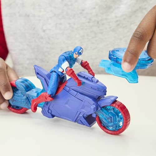 Detalle de Marvel Avengers Epic World of Action Moto lanzaescudos del Capitán América