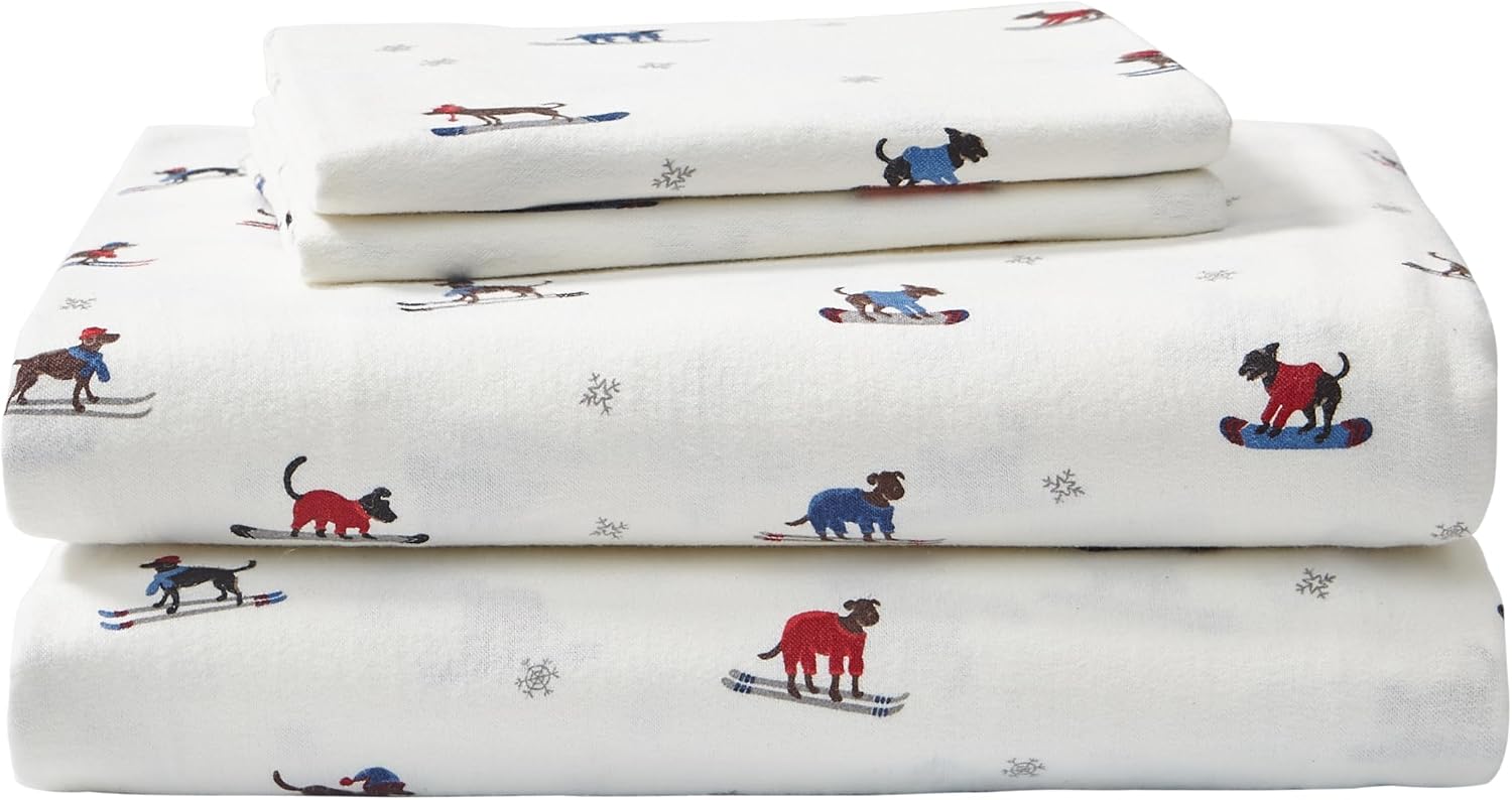 Detalle de Eddie Bauer Flannel Sheets Queen, Anti-Pilling