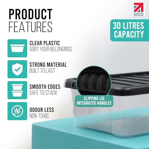 Thumbnail 1 de KLASS 4-Box 30L Underbed Storage Set: Clear, durable polypropylene boxes with lids