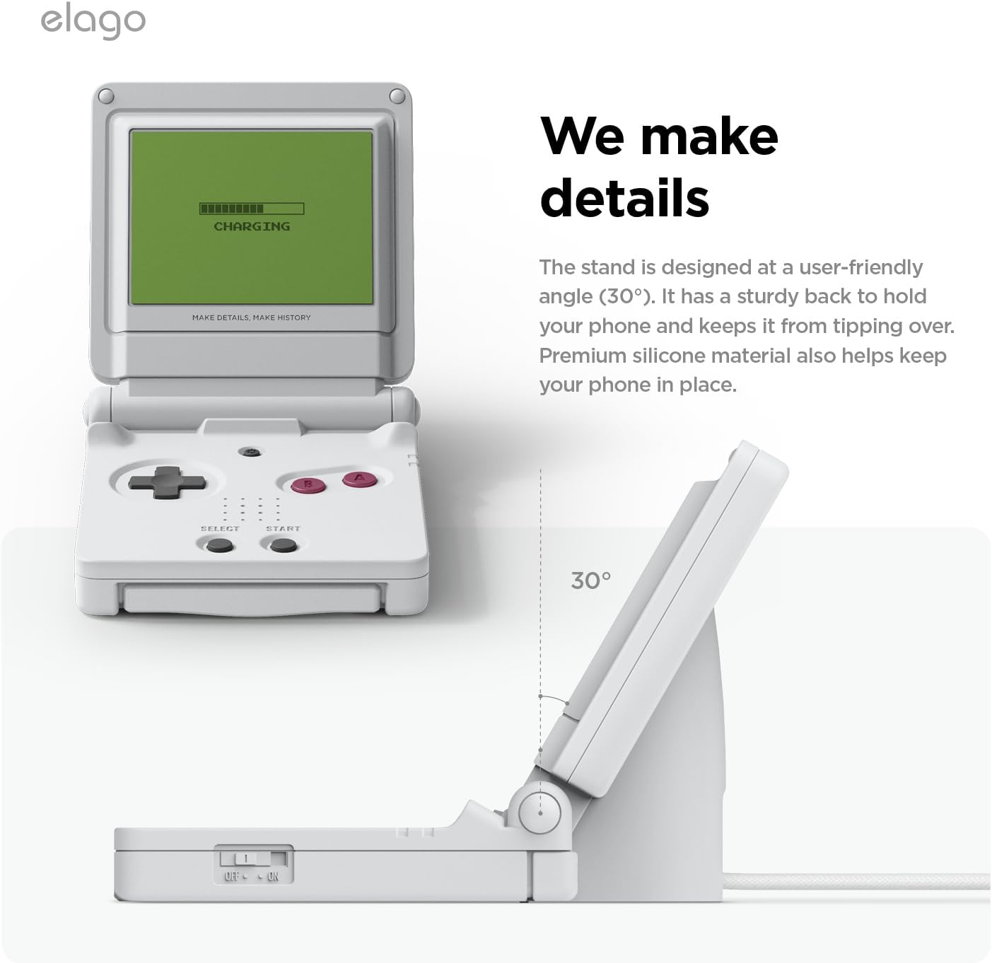 Thumbnail 3 de elago MS M5 Supporto di Ricarica Wireless con MagSafe (silicone premium) – supporto/standby per iPhone 17/16/15/14/13/12