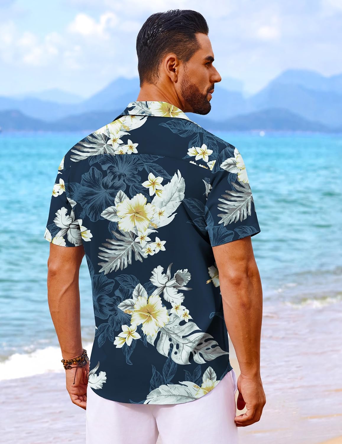 Thumbnail 3 de COOFANDY Men’s Hawaiian Shirt (Short Sleeve Button-Down) Tropical Floral Summer Beach Shirt