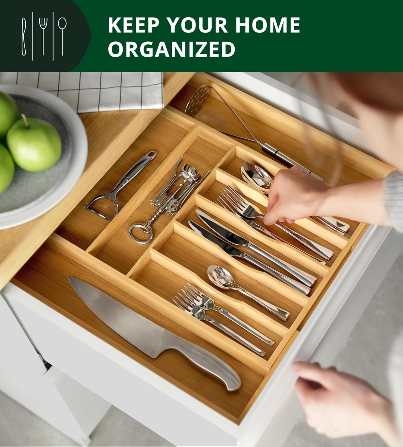 Thumbnail 5 de ROYAL CRAFT WOOD Bamboo Drawer Organizer 9‑Slot