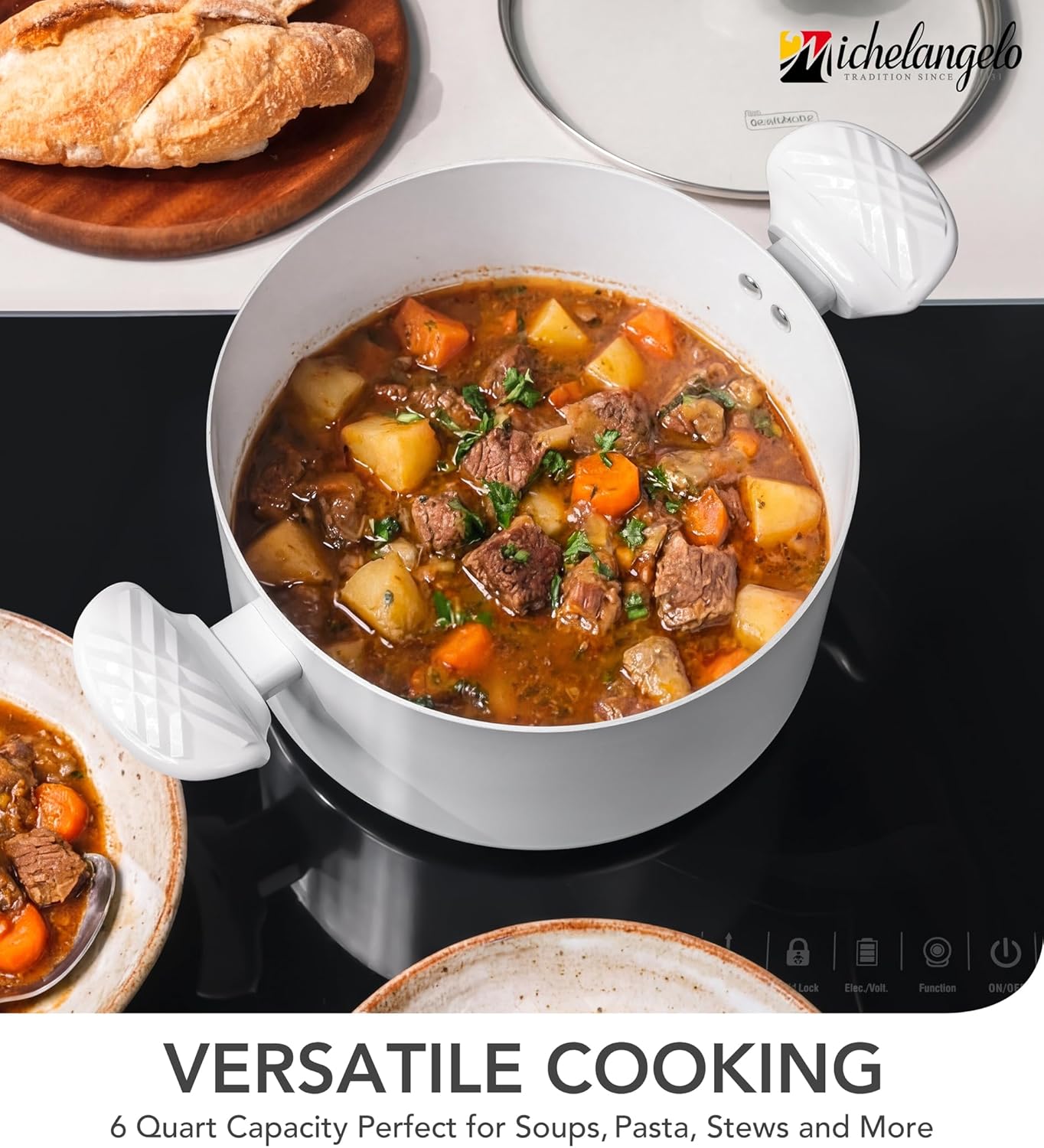 Detalle 2 de MICHELANGELO 6QT Stock Pot 🍲