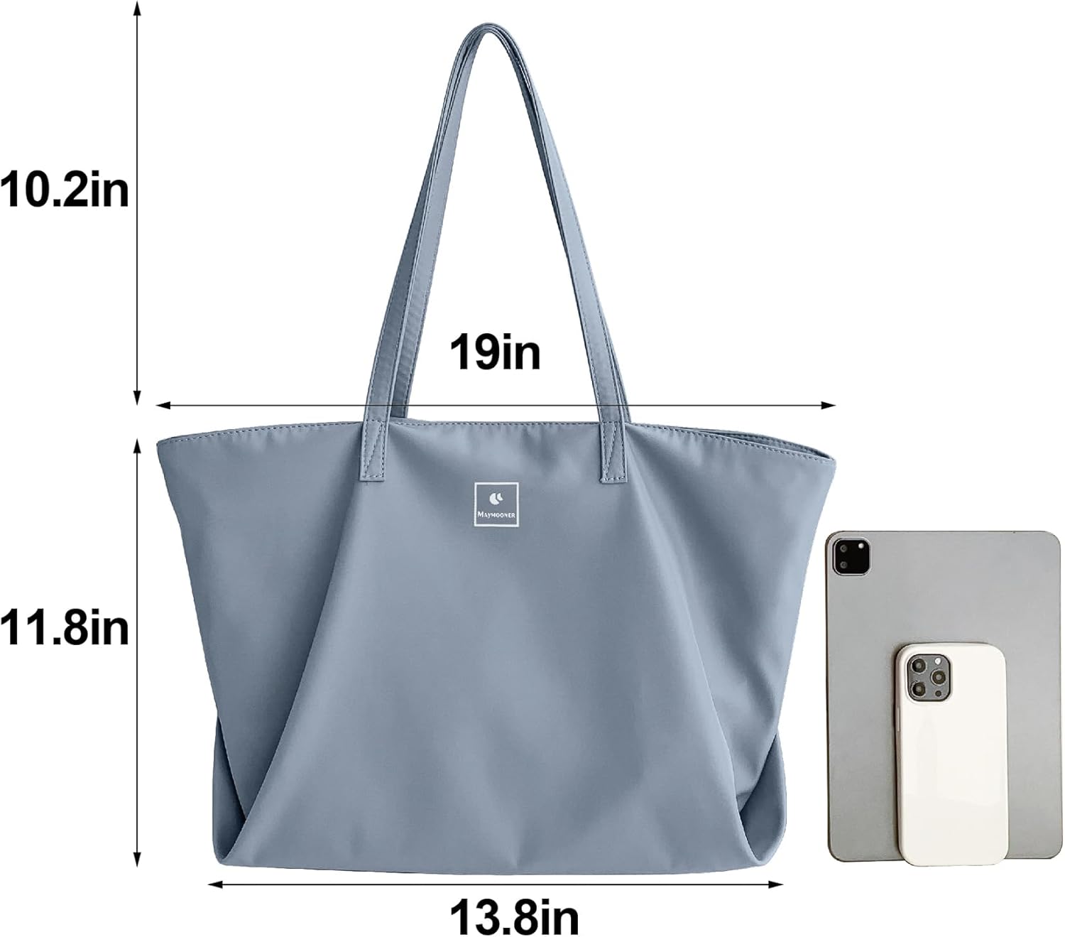 Detalle de MAYMOONER Women's Canvas Tote Bag – Versatile School and Casual Crossbody