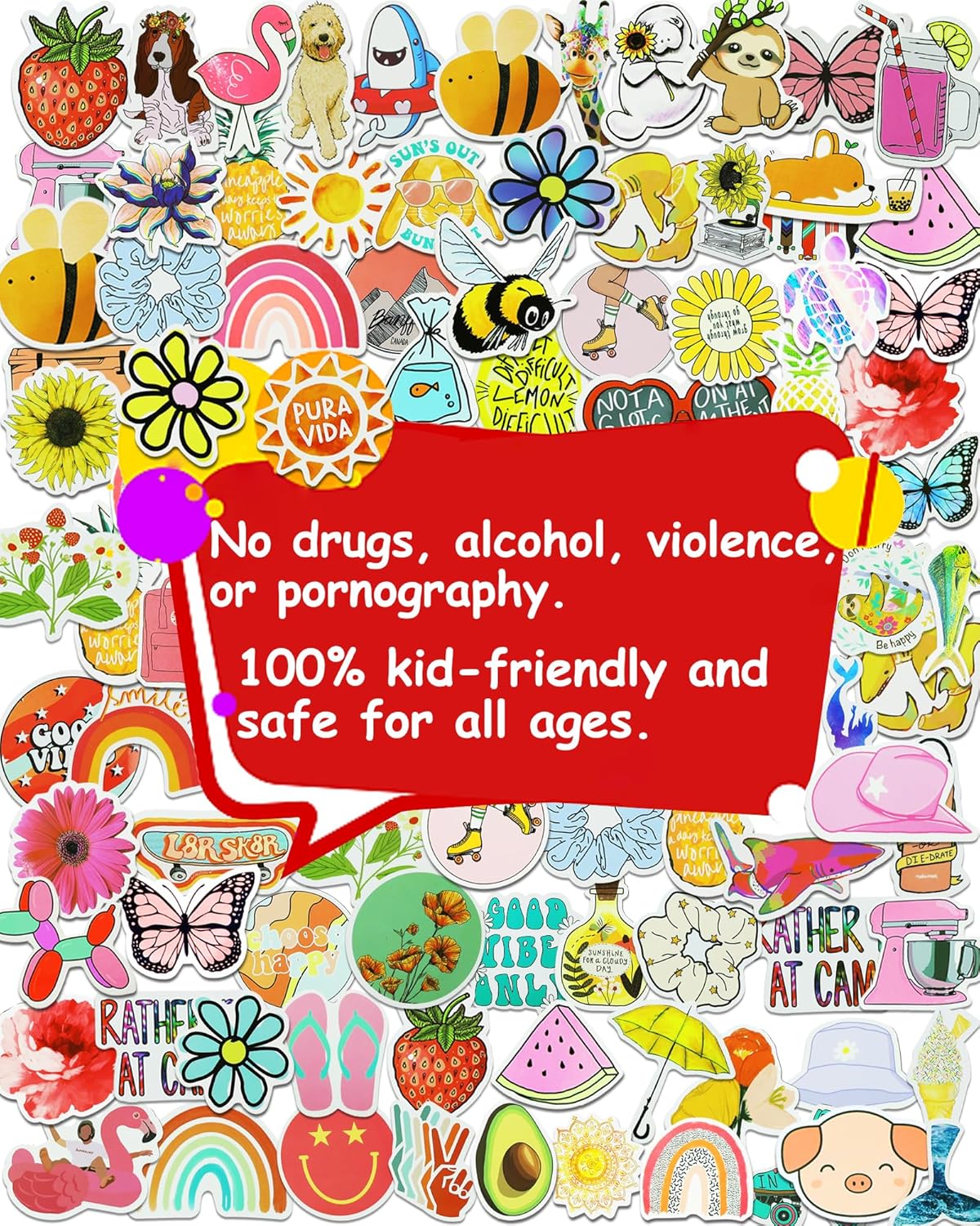 Thumbnail 3 de Cute-200pcs Water Bottle Stickers 200 pack 🎨