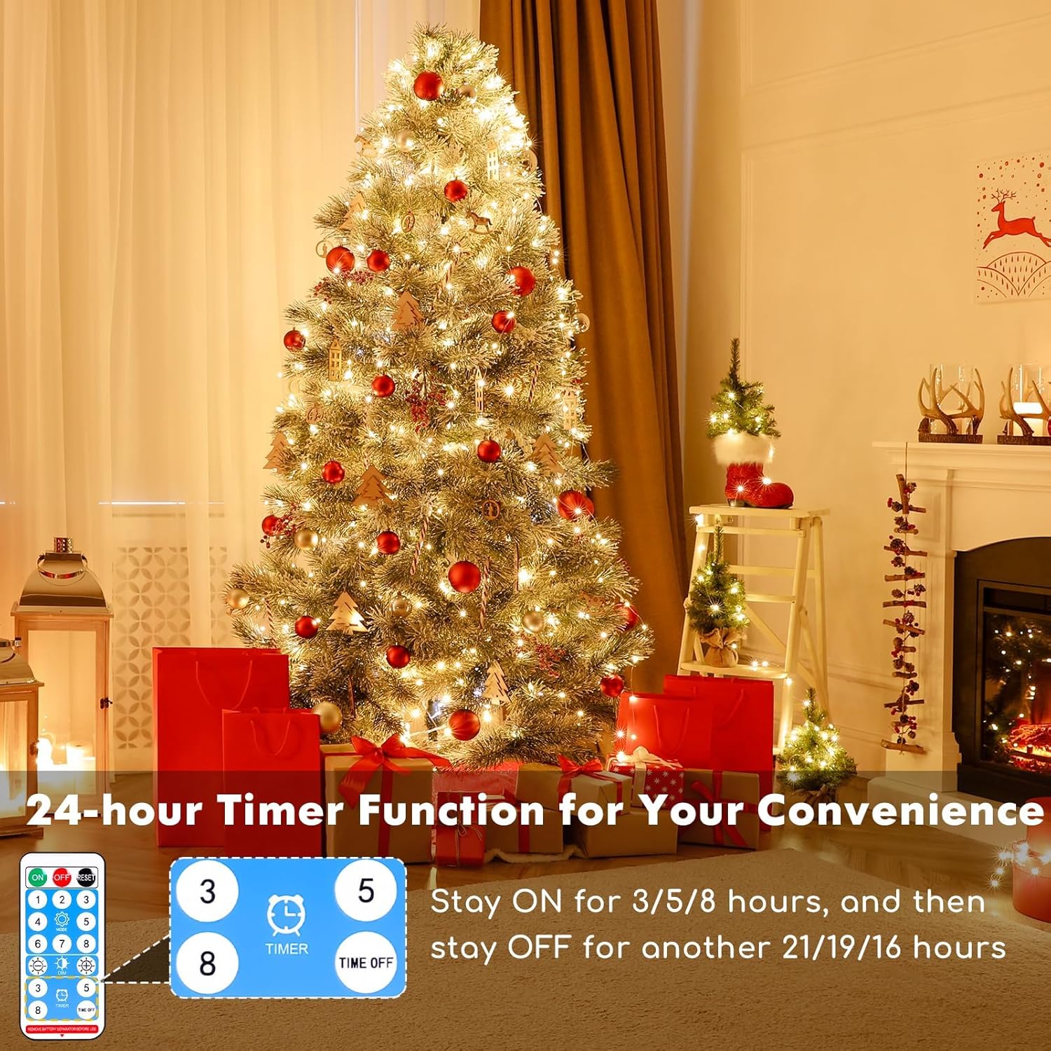 Thumbnail 4 de MUSUNIA Wiederaufladbare Lichterkette mit Fernbedienung und Timer – warmweiße LED-LED-Lichter für Zimmer, Camping & Deko